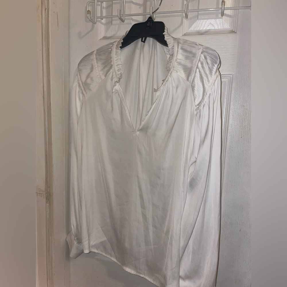 The Limited White Ruffled Blouse